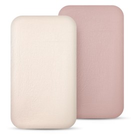 lulumoon Muslin Bassinet Sheets for Baby: Soft Bedside Sleeper Bassinet Fitted Sheets for Boys and Girls