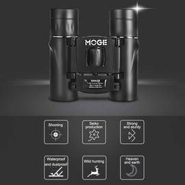 Mini Binoculars,100x22 BAK4 FMC Optics Lenes 3000m Folding Pocket Telescope High Power HD Low Light Night Vision W/Clean Cloth and Carry Case for Bird Watching Travel Concerts Sports