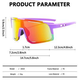 MUSELK Sports Sunglasses Men Women Cycling Glasses Sunglasses Polarised Sunglasses for Outdoor Activities MTB Road Bike Cycling Biking Ski Sunglasses with UV400, Colour A