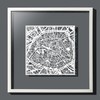 Paris Paper Cut Map White 30x30 cm Paper Art