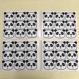 36 Pieces/Set Cute Panda Wall Decals Vinyl Sticker For Kids Boy Girl Baby Bedroom Decoration Art Remobable Decor YMX09 (Black)