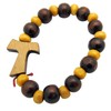 CB Catholic Tau Cross of Saint Francis Wooden Beads Rosary