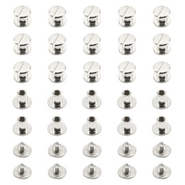 Ruidee 100Pcs/50Set Chicago Screws M5X6mm Book Binding Rivets Screw Posts Round Flat Head Stud Screw for DIY Leather Albums (DZBD/M5x6)