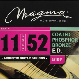 Magma Acoustic Guitar Strings Medium Light Gauge COATED Phosphor Bronze Set.011 - .052 (GA130P)