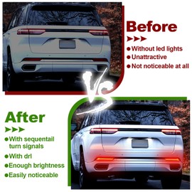 CFDSDE LED Rear Bumper Reflector Lights for Jeep Grand Cherokee 2005-2010 2021-2025 Tail Brake Signal Light DRL Fog Lamps (Smoked Lens, Fit for 2022-2025)