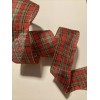 Morex Christmas TARTAN PLAID Metallic GOLD Thread WIRE EDGED RIBBON