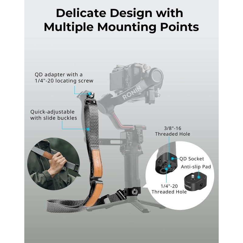 SMALLRIG Sling Handle Kit with Weight-Reducing Shoulder Strap for DJI