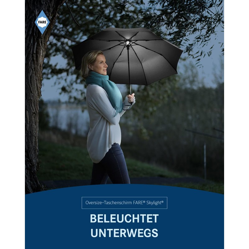 FARE Oversized Pocket Umbrella Skylight - Effective Umbrella with LED