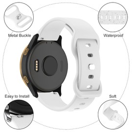 Strisinho Sport Band Compatible with Garmin Venu 2S/Venu 3S/Vivoactive 4S/Vivomove 3S, 18mm Soft Silicone Strap Replacement Wristband for Garmin Forerunner 255S/255S Music/265S Women Men