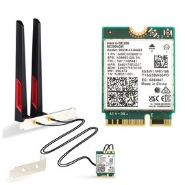 Teday BE200 Bluetooth 5.4 Wi-Fi 7 Card BE200NGW Desktop Kit 2.4/5/6 GHz 802.11BE 8774Mbps Wrieless Adapter for Windows 11 Desktop PC with Antennas Not Support AMD Motherboards