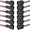 6Pcs 3 Pin Waterproof Connector Electrical Wire Plug Car Auto