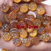 40PCS 12MM Glitter Flatback Rhinestones Gems Gold Resin Crystal Diamante