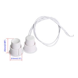 Aoje-Link RC-36 NC Recessed Wired Security Window Door Contact Sensor Alarm Magnet Reed Switch for Home Security Access Control and Burglar Alarm Systems, White, Pack of 4