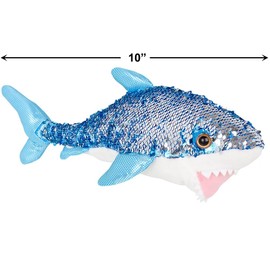 Rhode Island Novelty Adventure Planet Reversible Mermaid Sequins Great White Shark 10" Plush