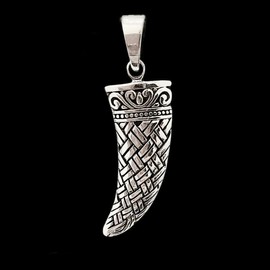 925 Silver Celtic Wolf Tooth Pendant Necklace for Men and Women | Men's Sterling Silver Pendant