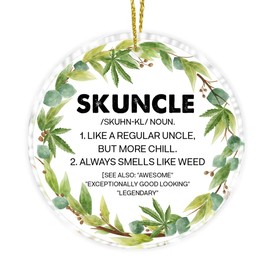 Uncle Gifts from Niece Nephew Christmas Ornament, Best Uncle Ever Gift Keepsake Plaque Decor Clear Acrylic Ornaments for Christmas Tree Hanging Decorations