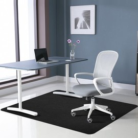 Office Chair Mat for Hardwood Floor&Tile,55"x35" Anti-Slip Desk Chair Mat,Low-Pile Chair Mat,Multi-Purpose Hardwood Floor Protector for Office,Home (Black, 35 * 47 in)