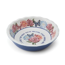 Dolly Parton Pie Dish Durable Stoneware, Even Heat Distribution, Perfect for Sweet and Savory Baking, 10.08 x 10.24 x 2.4 Inch