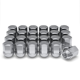 White Knight M14x1.5 Lug Nuts for Select GM and CDJR, Solid Piece Factory Style Chrome Standard (1.56") Duplex Bulge Acorn - 1709D-24AM, 24 Pack