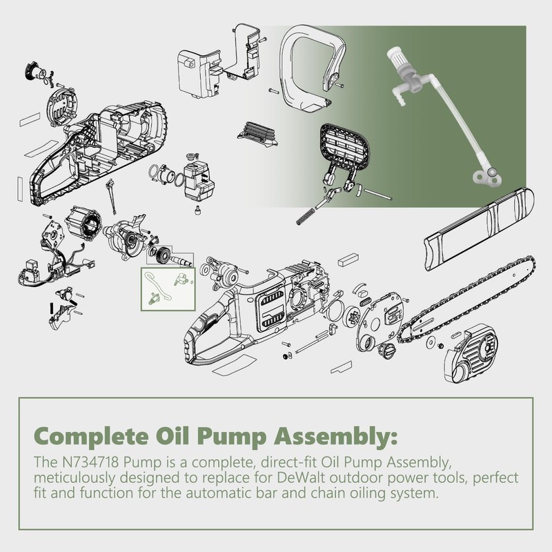 N734718 Oil Pump Assembly Replacement for DeWalt Chainsaw Oil Pump