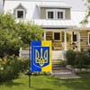 Ukraine Garden Flag,12x18 in Heavy Duty Ukrainian Emblem Outdoor Banner