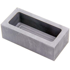 Graphite Ingot Mold, High Purity Refining Graphite, Melting Casting Mould for Gold Silver Aluminum Copper Brass Zinc Plumbum and Alloy Metals (4.92x2.36x1.57inch/2150gGold)
