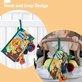 Hahaland Baby Cloth Book – Single Montessori Sensory Touch & Feel Book for Babies 0–12 Months, Tummy Time & Travel Toy