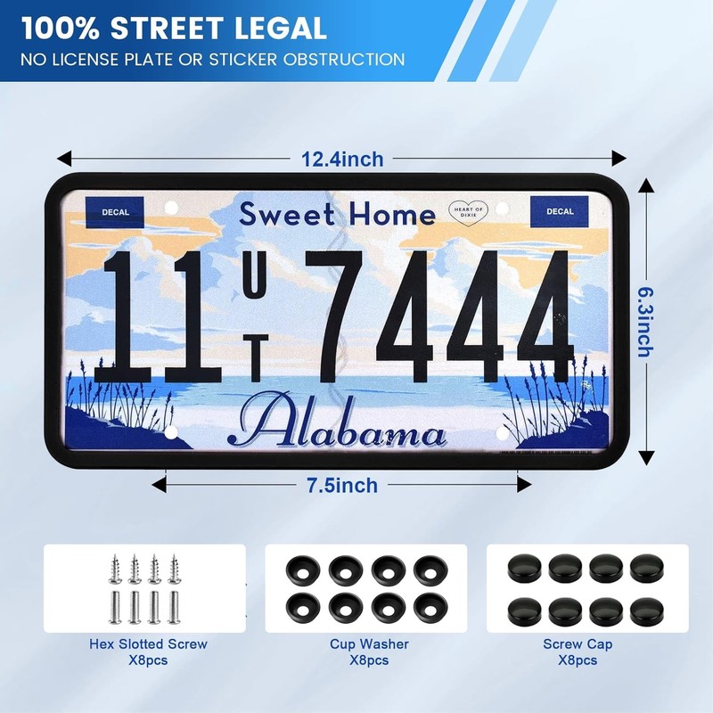 VEKENSEE Marco de Matrícula, 2 Pack Porta Placas de Silicona,
