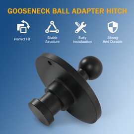 DICMIC 2085295 Gooseneck Ball Adapter Hitch, 2-5/16” Kingpin to Gooseneck Ball Towing Receiver Adapter w/ 30,000lbs Load Capacity, Plastic Spraying Fit for Fifth Wheel Tractor Trailer