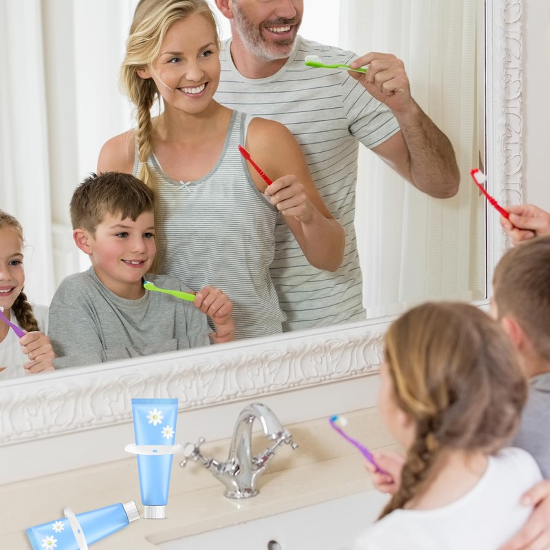 Ajcotahm 5PCS White Toothpaste Squeezer, Plastic Toothpaste Tube Clip Dispenser