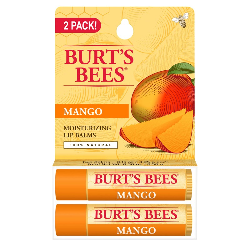 Burt's Bees 100% Natural Moisturizing Lip Balm, Mango with Beeswax