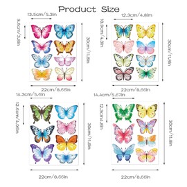 Butterfly Wall Decals,12 Sheets 90 PCS Butterfly Watercolor Wall Stickers Peel and Stick Wall,for Baby Bedroom Room Nursery Room Décor