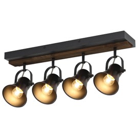 SEEBLEN 4-Light Kitchen Light Fixtures - Adjustable Ceiling/Wall Mount Spotlight, Industrial Black Track Lighting for Living Room, Dining Room, Hallway, Bathroom