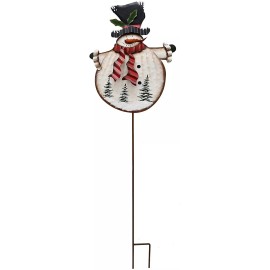 Handmade Christmas Snowman Garden Stake Decor Snowman Decoration, Outdoor Metal Yard Sign