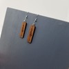 Redwood Earrings - Engraved Tree Rectangle Wood Earrings - California
