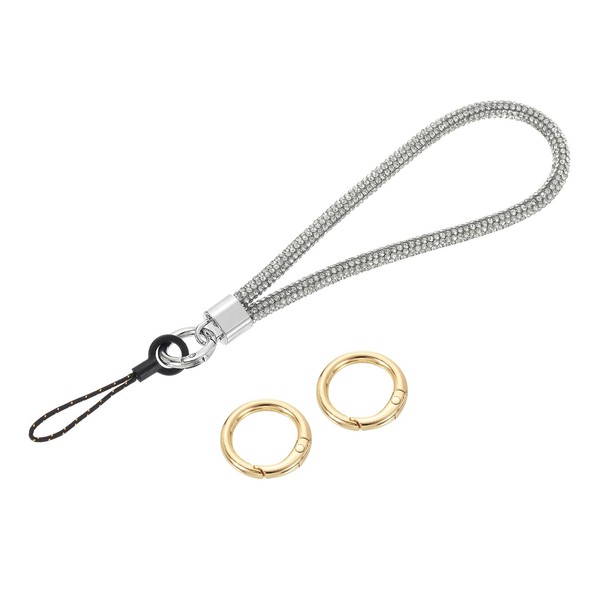 sourcing map Bling Wristlet Lanyard, 5.3" Rhinestone Keychain Strap for