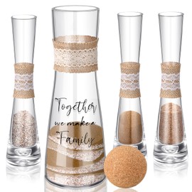 Irenare Unity Sand for Wedding Ceremony Set Include Ceremony Vase, Sand, Cork Stopper for Weddings Engagement Anniversary(Rustic)