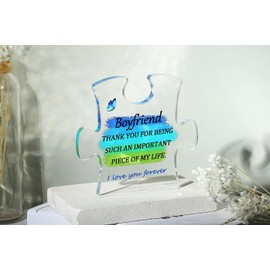 LAIDANLA Gifts for Boyfriend, to My Boyfriend Acrylic Engraved Presents, Birthday Anniversary Christmas Valentines Day Gifts for Boyfriend