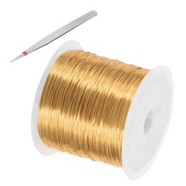 PATIKIL 24 Guage/ 0.5 mm 171 Feet Jewelry Craft Wire, Copper Beading Wires with Plier for Beading Jewelry Making Supplies Earrings Bracelets Accessories Sculpture Gardening, Rose Gold