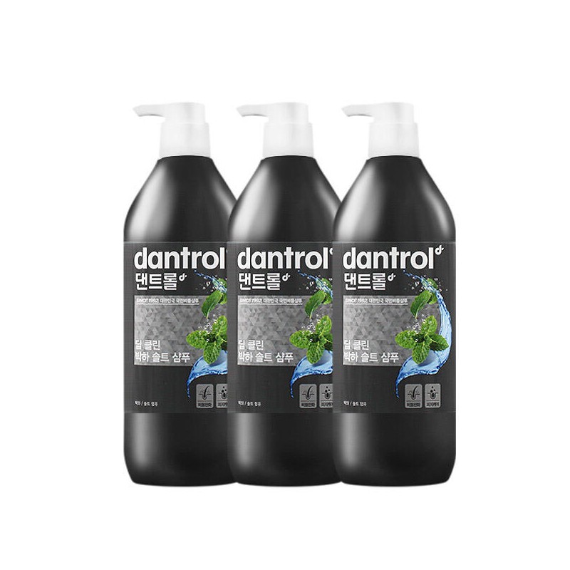 Dantroll 댄트롤 쿨링 샴푸 820ml x3개 /두피 딥클린 비듬케어 쿨링샴푸