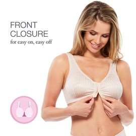 Carole Martin Full-Freedom Wireless Comfort Bras - 3 Pack White, Beige, Black-36