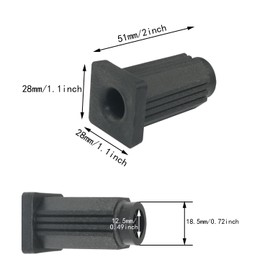 ITROLLE 4PCS Black Square Caster Socket Sleeve Plastic Caster Sleeve Square Insert Plastic Caster Stem Socket Inserts Machinery Replacement Caster Rod
