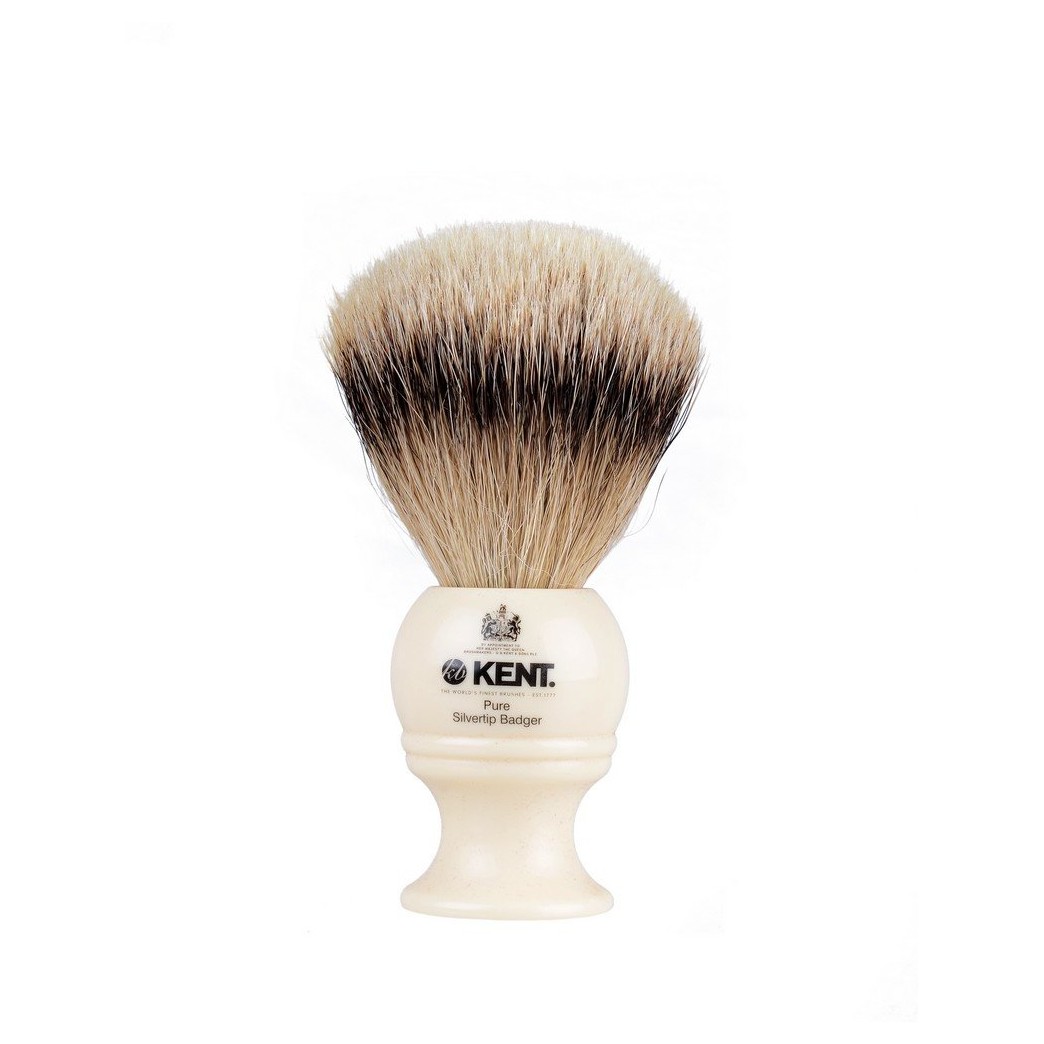 KENT BK4 Shaving Brush, Handcrafted Silver Tip Badger Bristle and Mock Ivory Base Shave Brush, for Shave Cream and Shaving Soap for a Perfect Lather, Kent Luxury Shaving Since 1777 Made in England