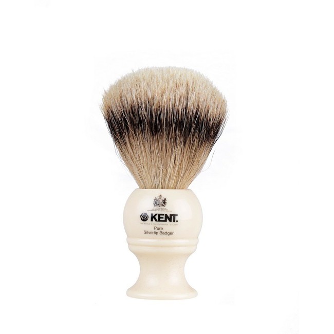 KENT BK4 Shaving Brush, Handcrafted Silver Tip Badger Bristle and Mock Ivory Base Shave Brush, for Shave Cream and Shaving Soap for a Perfect Lather, Kent Luxury Shaving Since 1777 Made in England