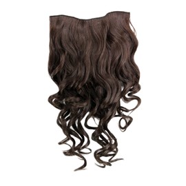 WIG ME UP - H9503-6 Clip-In Hairpiece with 7 Clips, 3/4 Wig Brown 50 cm Curly Hair Extension Wig