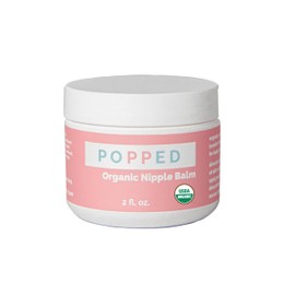 POPPED Popped Organic Nipple Butter | Made in the USA | Moisturizing Nipple Cream for Sore, Dry, and Cracked Nipples | Postpartum Essential Balm for Breastfeeding, Nursing (2 fl oz)