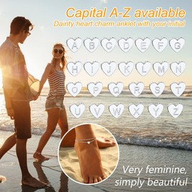 Stainless Steel Anklets for Women Gift t Initial Heart Ankle Bracelets