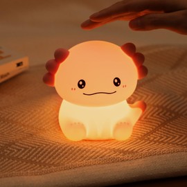 JVURICE Silikon Nachtlicht, Nachtlicht Kinder Axolotl Lampe Dimmbar Cute Tier Touch Aufladbare Kinderlicht Schlafzimmer Led Night Light Dekor Kinder Geschenke Für Mädchen Junge Weihnachtsgeschenke