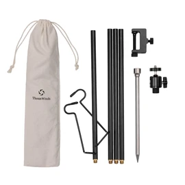 Thous Winds Lantern Stand, High Strength Aluminum, Clamp Type, For Driving Type, Lightweight, Compact, Includes Lantern Hook, Assembleable, For Outdoor Activities & Camping