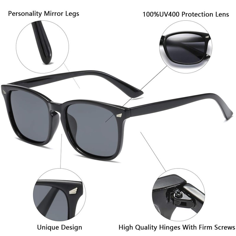 aisswzber Square Polarized Sunglasses for Women Men Classic Trendy Stylish